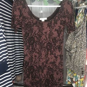 Forever 21 Lace Printed Fitted Dress